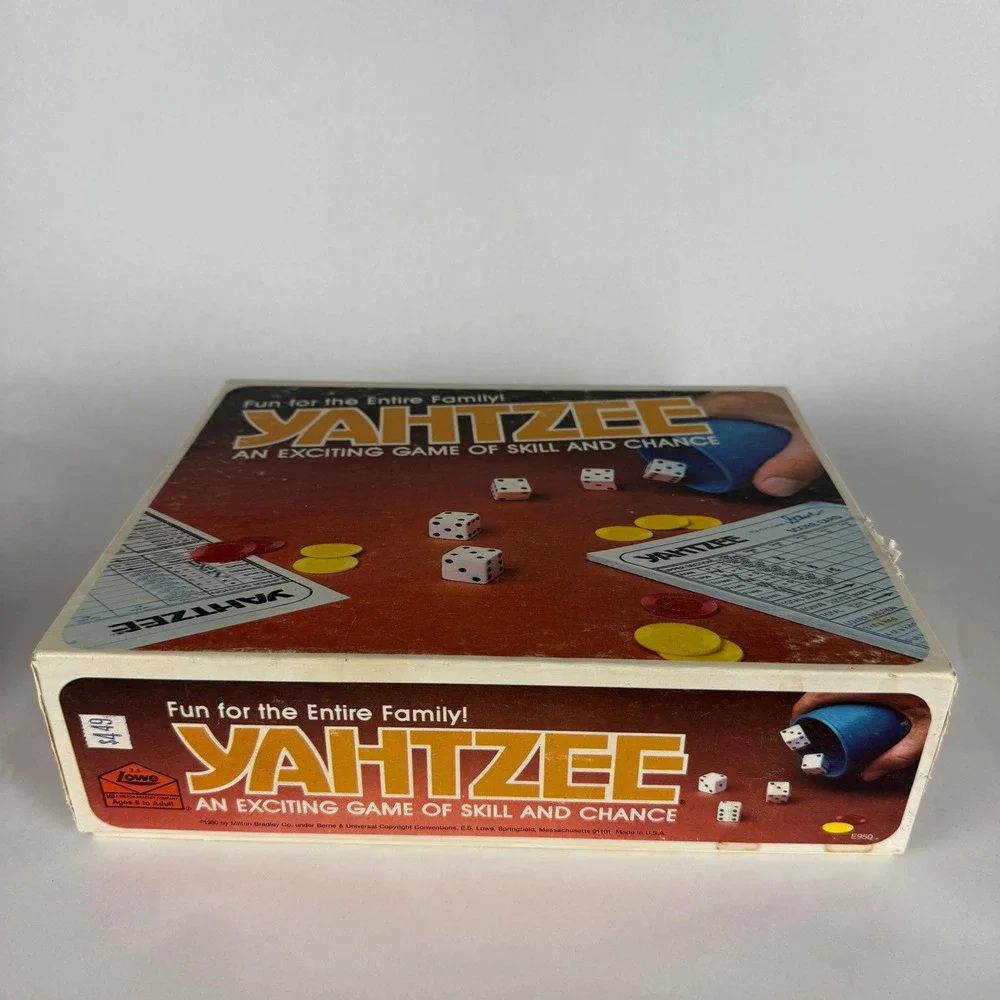Vintage 1980 Yahtzee Milton Bradley E950 Dice Game Original Box Made USA